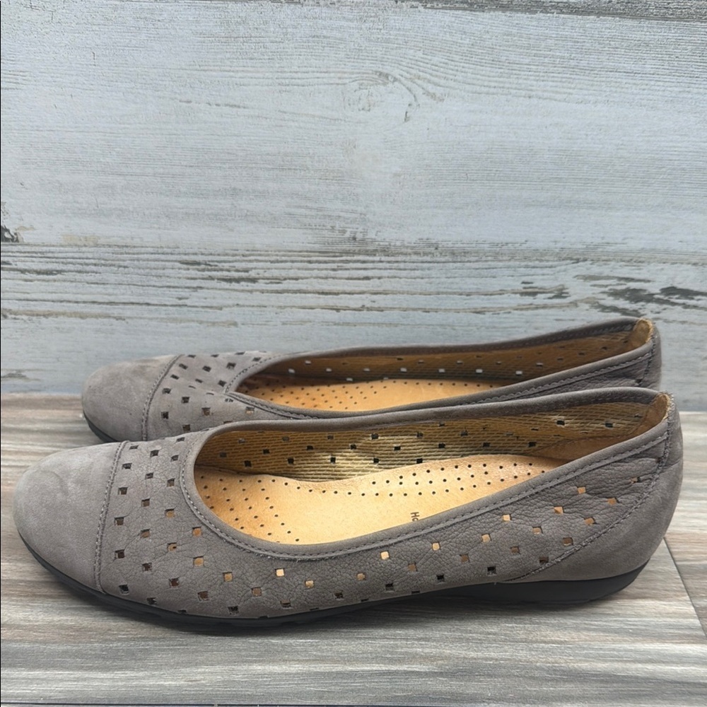 Gabor Hovercraft Shoes Ballet Flats Perforated gray Leather Womens Size 5
